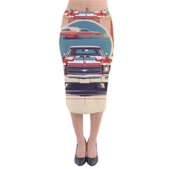 Car Vehicle Vintage Automobile Velvet Midi Pencil Skirt by Ravend