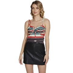 Car Vehicle Vintage Automobile Flowy Camisole Tie Up Top by Ravend