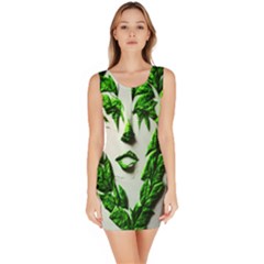 Leaves Face Design Bodycon Dress by Trending