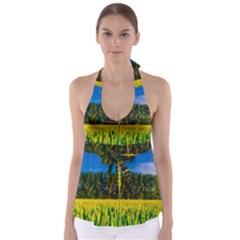 Different Grain Growth Field Tie Back Tankini Top by Ravend