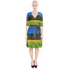 Different Grain Growth Field Wrap Up Cocktail Dress by Ravend