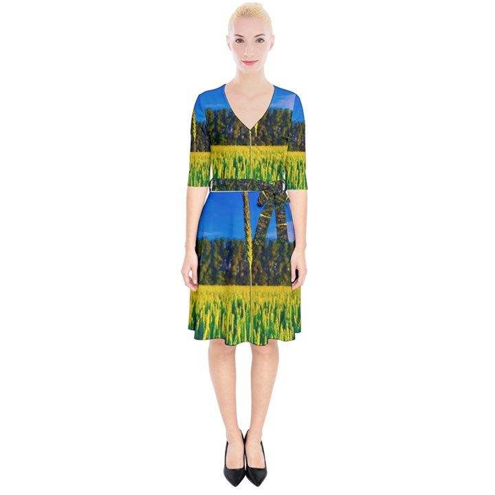 Different Grain Growth Field Wrap Up Cocktail Dress