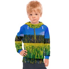 Different Grain Growth Field Kids  Hooded Pullover by Ravend