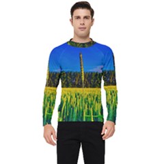 Different Grain Growth Field Men s Long Sleeve Rash Guard by Ravend