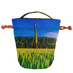 Different Grain Growth Field Drawstring Bucket Bag by Ravend