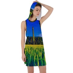 Different Grain Growth Field Racer Back Hoodie Dress by Ravend