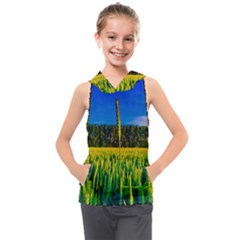 Different Grain Growth Field Kids  Sleeveless Hoodie by Ravend