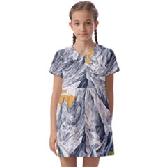 Nature Mountains Landscape Forest Kids  Asymmetric Collar Dress by Ravend