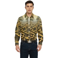 Landscape Mountains Forest Trees Nature Men s Long Sleeve  Shirt by Ravend