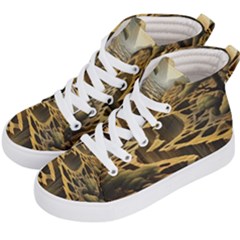 Landscape Mountains Forest Trees Nature Kids  Hi-top Skate Sneakers by Ravend