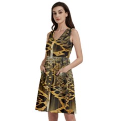 Landscape Mountains Forest Trees Nature Sleeveless Dress With Pocket by Ravend