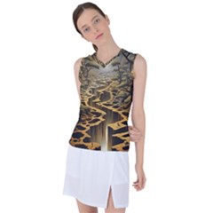 Landscape Mountains Forest Trees Nature Women s Sleeveless Sports Top by Ravend