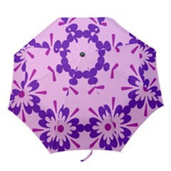 Pink And Purple Flowers Pattern Folding Umbrellas by shoopshirt