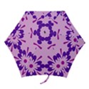 Pink And Purple Flowers Pattern Mini Folding Umbrellas View1