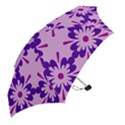 Pink And Purple Flowers Pattern Mini Folding Umbrellas View2