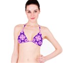 Pink And Purple Flowers Pattern Classic Bikini Top View1