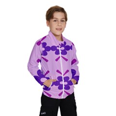 Pink And Purple Flowers Pattern Kids  Windbreaker