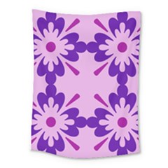 Pink And Purple Flowers Pattern Medium Tapestry by shoopshirt