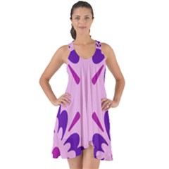 Pink And Purple Flowers Pattern Show Some Back Chiffon Dress by shoopshirt