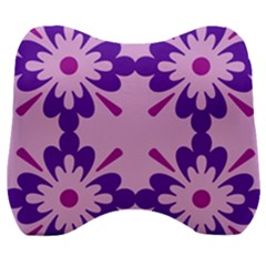 Pink And Purple Flowers Pattern Velour Head Support Cushion by shoopshirt