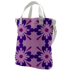 Pink And Purple Flowers Pattern Canvas Messenger Bag