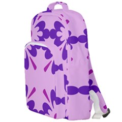 Pink And Purple Flowers Pattern Double Compartment Backpack by shoopshirt