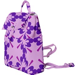 Pink And Purple Flowers Pattern Buckle Everyday Backpack by shoopshirt