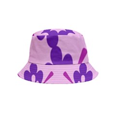 Pink And Purple Flowers Pattern Bucket Hat (kids) by shoopshirt