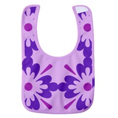 Pink And Purple Flowers Pattern Baby Bib