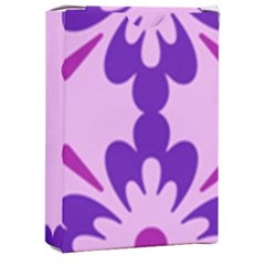 Pink And Purple Flowers Pattern Playing Cards Single Design (rectangle) With Custom Box by shoopshirt