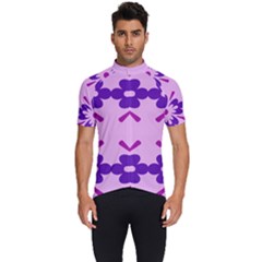 Pink And Purple Flowers Pattern Men s Short Sleeve Cycling Jersey by shoopshirt