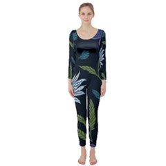 Abstract Floral- Ultra-stead Pantone Fabric Long Sleeve Catsuit by shoopshirt