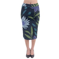 Abstract Floral- Ultra-stead Pantone Fabric Midi Pencil Skirt by shoopshirt