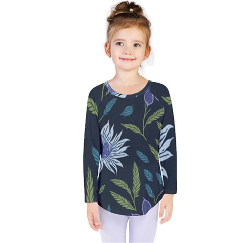 Abstract Floral- Ultra-stead Pantone Fabric Kids  Long Sleeve T-shirt by shoopshirt