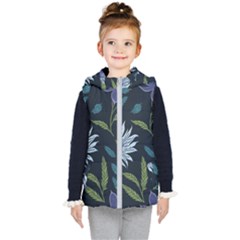 Abstract Floral- Ultra-stead Pantone Fabric Kids  Hooded Puffer Vest