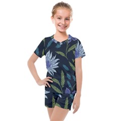 Abstract Floral- Ultra-stead Pantone Fabric Kids  Mesh T-shirt And Shorts Set