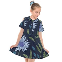 Abstract Floral- Ultra-stead Pantone Fabric Kids  Short Sleeve Shirt Dress by shoopshirt