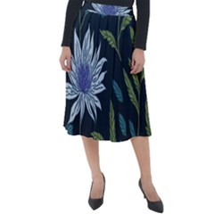 Abstract Floral- Ultra-stead Pantone Fabric Classic Velour Midi Skirt  by shoopshirt