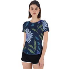 Abstract Floral- Ultra-stead Pantone Fabric Back Cut Out Sport T-shirt