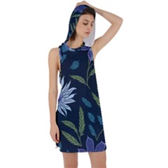 Abstract Floral- Ultra-stead Pantone Fabric Racer Back Hoodie Dress by shoopshirt