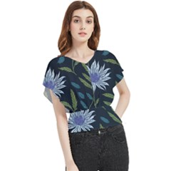 Abstract Floral- Ultra-stead Pantone Fabric Butterfly Chiffon Blouse