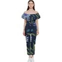 Abstract Floral- Ultra-stead Pantone Fabric Bardot Ruffle jumpsuit View1