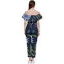 Abstract Floral- Ultra-stead Pantone Fabric Bardot Ruffle jumpsuit View4