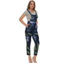 Abstract Floral- Ultra-stead Pantone Fabric Women s Pinafore Overalls Jumpsuit View3