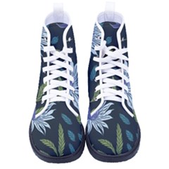 Abstract Floral- Ultra-stead Pantone Fabric Men s High-top Canvas Sneakers