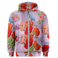 Seamless Pattern With Roses And Butterflies Men s Zipper Hoodie by shoopshirt