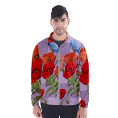 Seamless Pattern With Roses And Butterflies Men s Windbreaker by shoopshirt