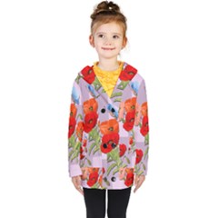 Seamless Pattern With Roses And Butterflies Kids  Double Breasted Button Coat by shoopshirt