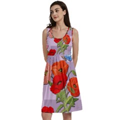 Seamless Pattern With Roses And Butterflies Classic Skater Dress