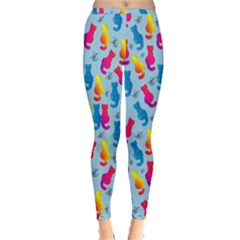 Cats Pattern  Inside Out Leggings by TriThread